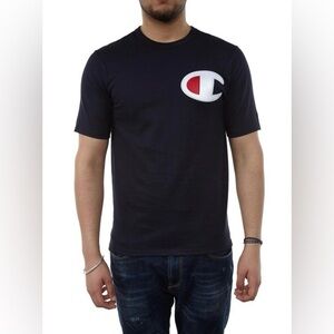 Black Champion BIG C Logo Patch Short Sleeve T-Shirt
